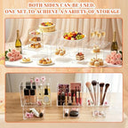 6 Pcs Clear Acrylic Buffet Risers & Dessert Table Food Display Stand Set in clear, alternate view 6