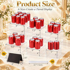 6 Pcs Clear Acrylic Buffet Risers Set Square Acrylic Display Boxes in Clear, alternate view 2