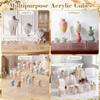 6 Pcs Clear Acrylic Buffet Risers Set Square Acrylic Display Boxes in Clear, alternate view 6