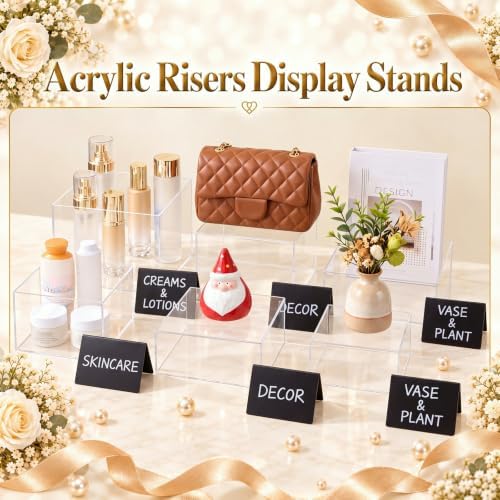 6 Pcs Clear Acrylic Buffet Risers Set Square Acrylic Display Boxes in Clear, alternate view 7