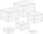 6 Pcs Clear Acrylic Buffet Risers Stackable Nesting Square Food Display Boxes, 3", 4", 5", 6", 7", 8" Catering, alternate