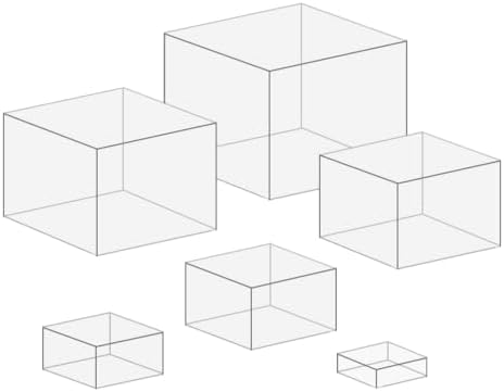 6 Pcs Clear Acrylic Buffet Risers Stackable Nesting Square Food Display Boxes, 3", 4", 5", 6", 7", 8" Catering, alternate