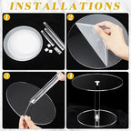 6 Pcs Clear Acrylic Cake Stands Round Cupcake Dessert Display Holder in Clear, alternate view 4