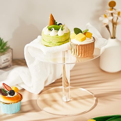 6 Pcs Clear Acrylic Cake Stands Round Cupcake Dessert Display Holder in Clear, alternate view 5