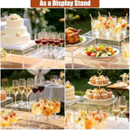 6 Pcs Clear Acrylic Display Risers 6"-11" Buffet Dessert Stands, alternate view 2