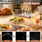 6 Pcs Clear Acrylic Display Risers 6"-11" Buffet Dessert Stands, alternate view 3