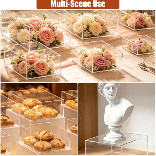 6 Pcs Clear Acrylic Display Risers 6"-11" Buffet Dessert Stands, alternate view 4