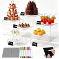 6 Pcs Clear Acrylic Food Display Stands in transparent