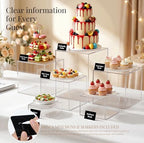 6 Pcs Clear Acrylic Food Display Stands in transparent, alternate view 2