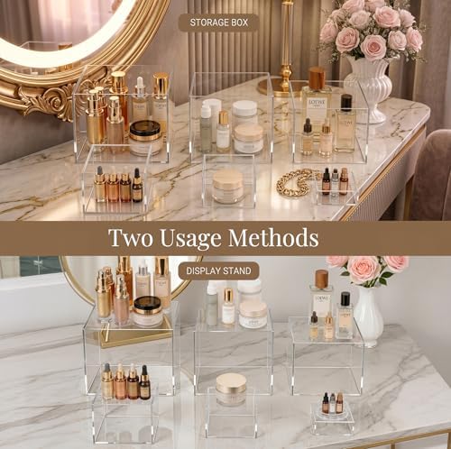 6 Pcs Clear Acrylic Food Display Stands in transparent, alternate view 7