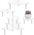 6 Pcs Clear Acrylic Risers Display Stands, Round Transparent Acrylic Risers for Display with 3 Sizes