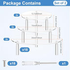 6 Pcs Clear Acrylic Risers Display Stands, Round Transparent Acrylic Risers for Display with 3 Sizes, alternate view 2