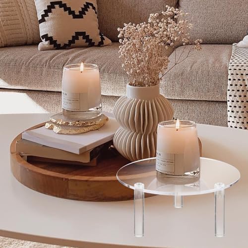 6 Pcs Clear Acrylic Risers Display Stands, Round Transparent Acrylic Risers for Display with 3 Sizes, alternate view 5