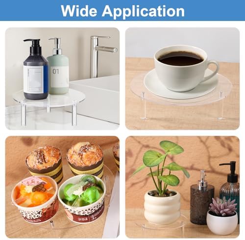 6 Pcs Clear Acrylic Risers Display Stands, Round Transparent Acrylic Risers for Display with 3 Sizes, alternate view 7