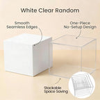 6 PCS Clear and White Dessert Table Display with Mini Sign in Multi in Transparent, alternate view 4