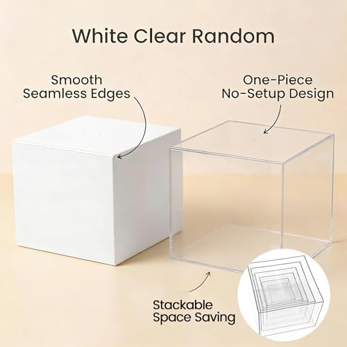 6 PCS Clear and White Dessert Table Display with Mini Sign in Multi in Transparent, alternate view 4