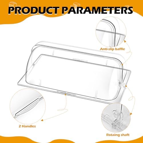 6 Pcs Clear Chafing Dish Covers Full Size Plastic Roll Top Chafing Dish Lid in clear, alternate view 4