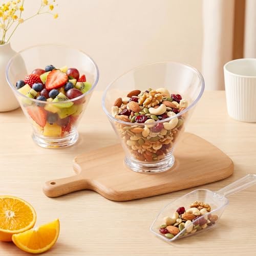 6 Pcs Clear Plastic Serving Bowls with Scoops, Candy Dishes, 12oz in 12oz in Clear, alternate view 2