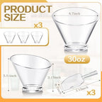 6 Pcs Clear Plastic Serving Bowls with Scoops, Candy Dishes, 30oz in 30oz in Clear, alternate view 3