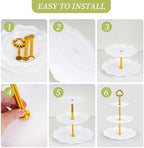6 Pcs Cupcake Stand Dessert Table Display Set 2 Pcs 3 Tier Plastic Cake Stand Holder 4 Pcs Dessert Serving Tray, alternate