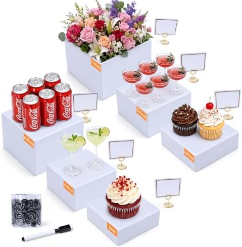 6 Pcs Cupcake Stand-Dessert Table Display Set, Display Shelf Acrylic Buffet Risers and Display Stand for Buffet