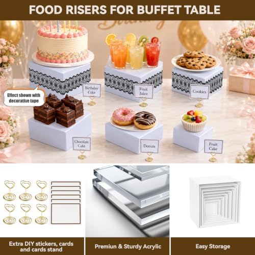 6 Pcs Cupcake Stand-Dessert Table Display Set, Display Shelf Acrylic Buffet Risers and Display Stand for Buffet, alternate