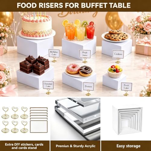 6 Pcs Cupcake Stand, White 3-4-5-6-7-8" in White3-4-5-6-7-8", alternate view 3
