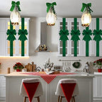 6 Pcs Dark Green Velvet Christmas Cabinet Bows Ribbons for Kitchen, alternate view 5