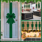 6 Pcs Dark Green Velvet Christmas Cabinet Bows Ribbons for Kitchen, alternate view 6