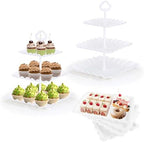 6 Pcs Dessert Table Display Set - 2 X Cupcake Stand Holder/Cup Cake Tier Tower & 4 X Serving Tray Combo for Tea