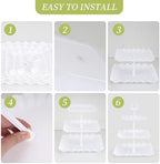 6 Pcs Dessert Table Display Set - 2 X Cupcake Stand Holder/Cup Cake Tier Tower & 4 X Serving Tray Combo for Tea, alternate