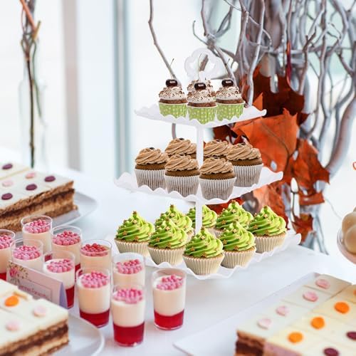 6 Pcs Dessert Table Display Set - 2 X Cupcake Stand Holder/Cup Cake Tier Tower & 4 X Serving Tray Combo for Tea, alternate