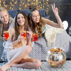 6 Pcs Disco Punch Bowl Set, 1.3 Gallon Large Plastic Punch Bowl with Ladle and 4 Glass Cups for Disco Party, alternate view 4