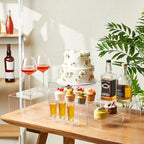 6 Pcs Extra Large Acrylic Buffet Risers, 7 to 12 Inch, Clear in about 6 x 6 x 2 inches, 7 x 7 x 4 inches, 8 x 8, alternate