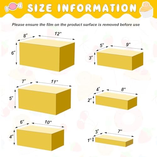6 Pcs Extra Large Acrylic Buffet Risers, 7 to 12 Inch, Gold in about 6 x 6 x 2 inches, 7 x 7 x 4 inches, 8 x 8 x, alternate