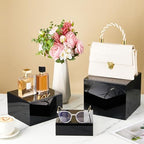 6 Pcs Extra Large Acrylic Buffet Risers, Square 6 to 11 In, Black in about 6 x 6 x 2 inches, 7 x 7 x 4 inches, 8, alternate