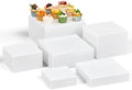 6 Pcs Extra Large Acrylic Buffet Risers, Square 6 to 11 In, White in about 6 x 6 x 2 inches, 7 x 7 x 4 inches, 8