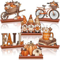 6 Pcs Fall Thanksgiving Table Decor, bright, Retro Orange