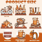 6 Pcs Fall Thanksgiving Table Decor, bright, Retro Orange, alternate view 3