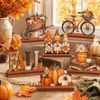 6 Pcs Fall Thanksgiving Table Decor, bright, Retro Orange, alternate view 4