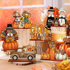 6 Pcs Fall Thanksgiving Table Decor, Cute, Bright Orange, alternate view 2