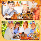 6 Pcs Fall Thanksgiving Table Decor, Cute, Bright Orange, alternate view 6