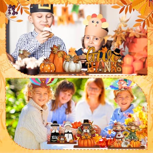 6 Pcs Fall Thanksgiving Table Decor, Cute, Bright Orange, alternate view 6