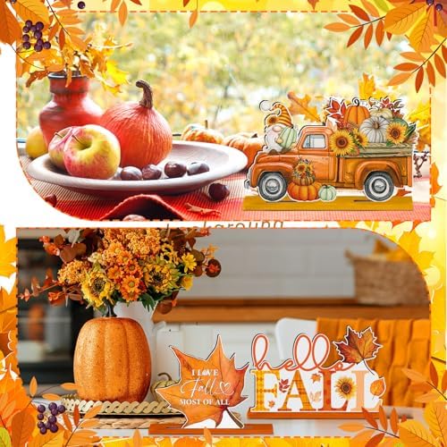 6 Pcs Fall Thanksgiving Table Decor, Fresh, Orange, alternate view 5