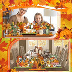 6 Pcs Fall Thanksgiving Table Decor, Rustic, Light Orange, alternate view 6