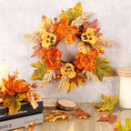 6 PCS Fall Wreath for Kitchen Cabinets Artificial Flower Door Wreath Autumn Table Centerpiece Farmhouse Hanging, alternate