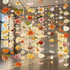 6 Pcs Floating Flowers Garland 35.46 ft Faux, Classic, Champagne, alternate view 2