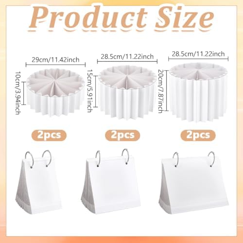 6 Pcs Foldable Paper Cylinder Stands Food Risers for Buffet Table Round Paper Holders White Dessert Riser Set, alternate view