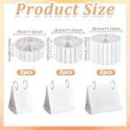 6 Pcs Foldable Paper Cylinder Stands Food Risers for Buffet Table Round Paper Holders White Dessert Riser Set, alternate view