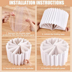6 Pcs Foldable Paper Cylinder Stands Food Risers for Buffet Table Round Paper Holders White Dessert Riser Set, alternate view